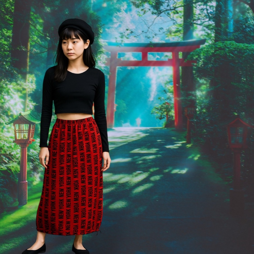 ❤️ AKIKO Long Skirt Japanese Designer Skirt Cinched Hem Option 3 Pockets - Picture 8 of 8